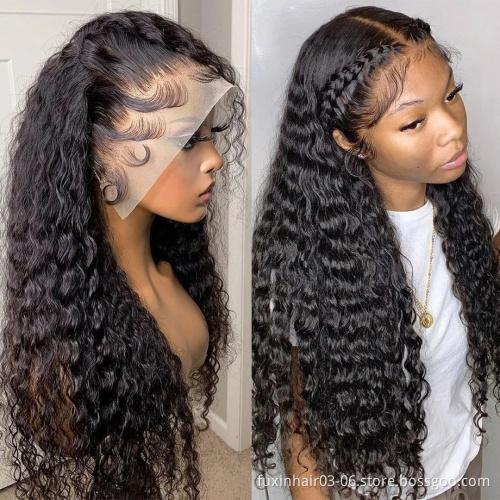 Brazilian Human Hair Lace Front Wigs Deep Wave Virgin Lace Frontal Wig for Black Women Pre Pluck Lace Closure Wig With Baby Hair